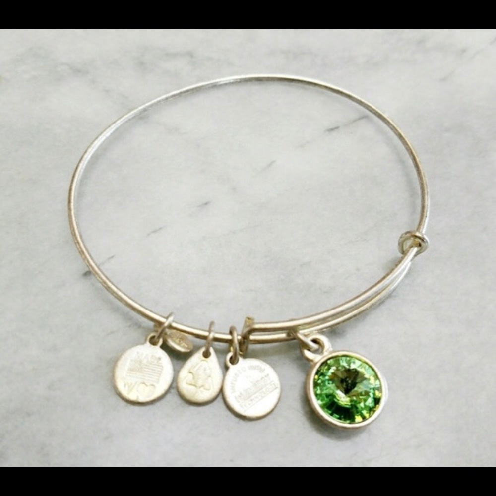 Alex and Ani green gem bracelet